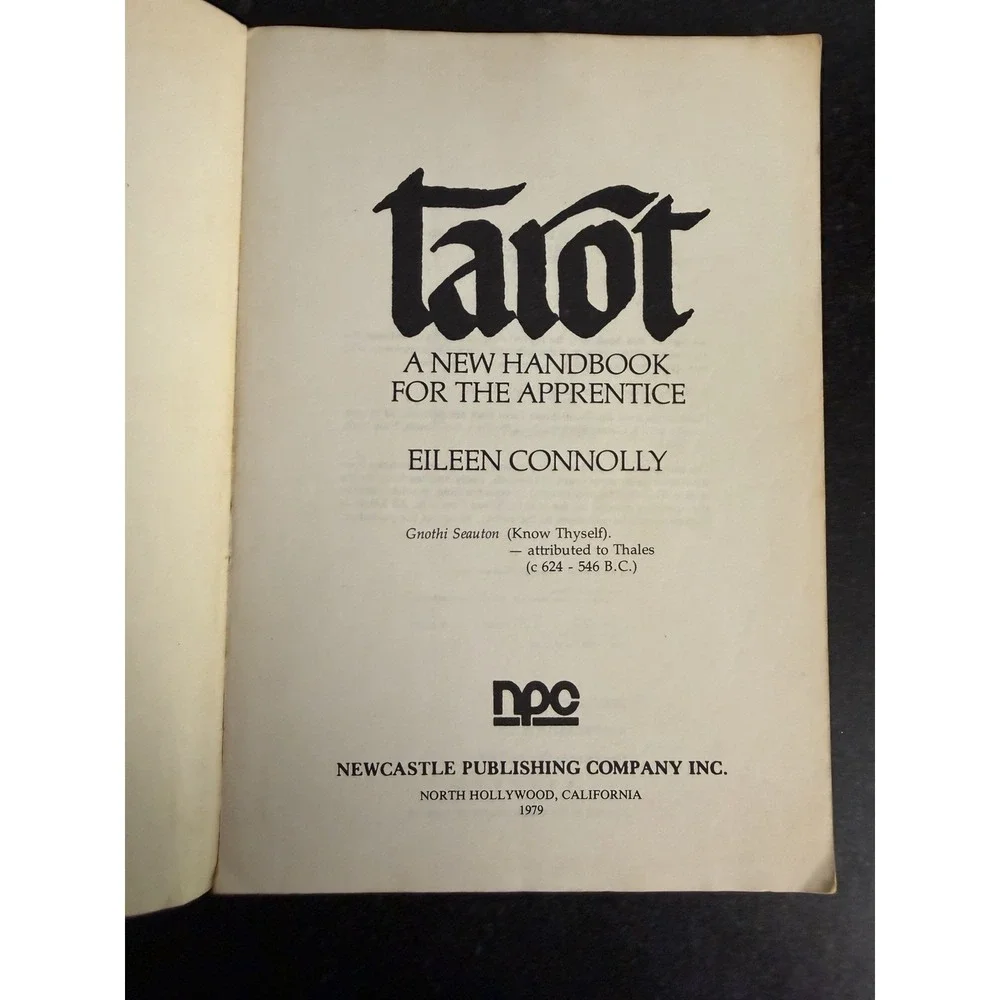 Tarot A New Handbook for the Apprentice Eileen Connolly 1979 1st Edition PB‎